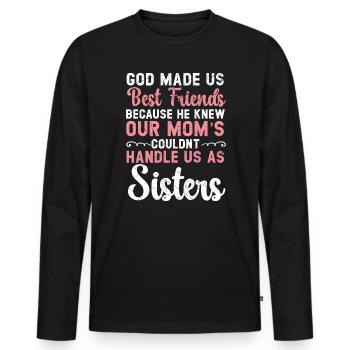 Best Friend Forever Friendship Bestie BFF Squad - Men's Premium Organic Long Sleeve Shirt - black - Front - Nico (187cm)