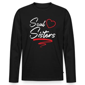 Soul Sisters Bestie Best Friend Forever Friendship - Men's Premium Organic Long Sleeve Shirt - black - Front - Nico (187cm)