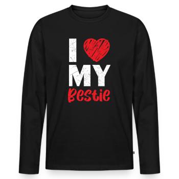 Ich liebe meinen besten Freund Freundschaft BFF Squad - Männer Premium Bio Langarmshirt - Schwarz - Vorne - Nico (187cm)