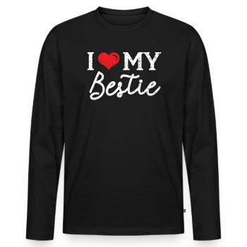 Ich liebe meinen besten Freund Freundschaft BFF Squad - Männer Premium Bio Langarmshirt - Schwarz - Vorne - Nico (187cm)