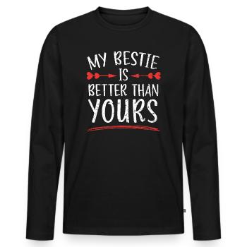 Mon meilleur ami est meilleur que votre meilleur ami BFF - T-shirt manches longues Premium bio Homme - noir - Devant - Nico (187cm)
