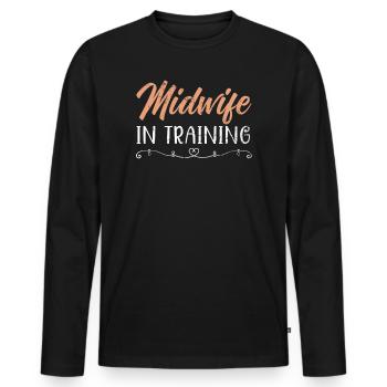 Hebamme in Ausbildung Hebamme Geburt Hebamme - Männer Premium Bio Langarmshirt - Schwarz - Vorne - Nico (187cm)