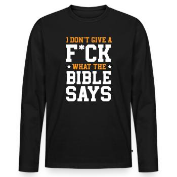 Agnosticism Atheism Anti-Religion Agnostic Devil - Men's Premium Organic Long Sleeve Shirt - black - Front - Nico (187cm)