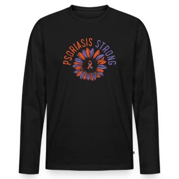 Psoriasis Starke Hautkrankheit Psoriasis Bewusstsein - Männer Premium Bio Langarmshirt - Schwarz - Vorne - Nico (187cm)