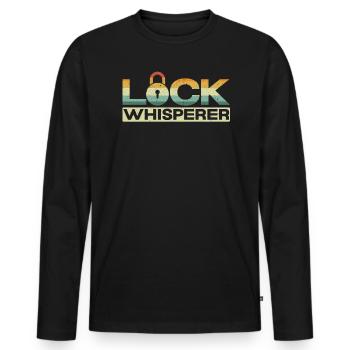 Serrure Whisperer Serrurerie Serrure Picking Serrurier - T-shirt manches longues Premium bio Homme - noir - Devant - Nico (187cm)