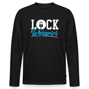 Serrure Whisperer Serrurerie Serrure Picking Serrurier - T-shirt manches longues Premium bio Homme - noir - Devant - Nico (187cm)