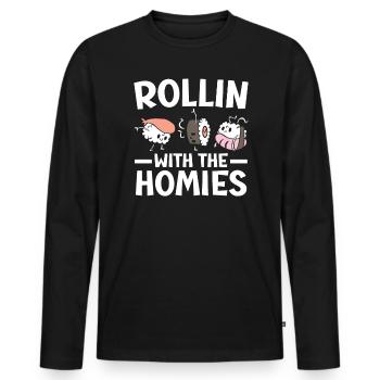 Rollin' With The Homies Food Lover Japanisches Sushi - Männer Premium Bio Langarmshirt - Schwarz - Vorne - Nico (187cm)