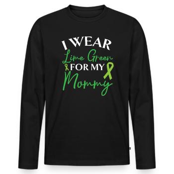 I Wear Lime Green For My Mama Non-Hodgkin Lymphoma - Men's Premium Organic Long Sleeve Shirt - black - Front - Nico (187cm)