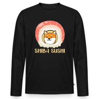 Shiba Sushi Food Lover Feinschmecker Japanisches Sushi - Männer Premium Bio Langarmshirt - Schwarz - Vorne - Nico (187cm)