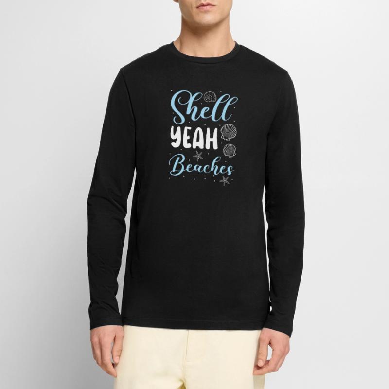 Shell Yeah Beaches Beachcombing Beachcomber Men's Premium Organic Long Sleeve Shirt