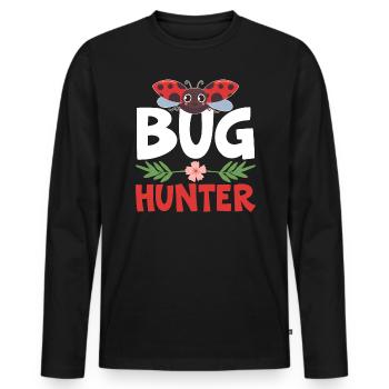 Bug Hunter Entomology Insect Catching Ladybug - Men's Premium Organic Long Sleeve Shirt - black - Front - Nico (187cm)