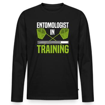 Entomologist In Training Bug Hunter Ladybug - Men's Premium Organic Long Sleeve Shirt - black - Front - Nico (187cm)