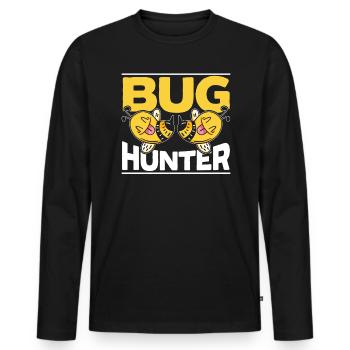 Bug Hunter Entomology Insect Catching Ladybug - Men's Premium Organic Long Sleeve Shirt - black - Front - Nico (187cm)