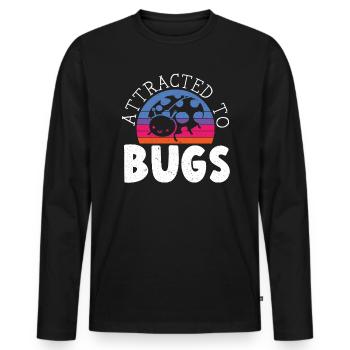 Attracted To Bugs Entomology Insect Ladybug - Men's Premium Organic Long Sleeve Shirt - black - Front - Nico (187cm)