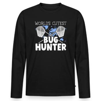 World's Cutest Bug Hunter Insect Catching Ladybug - Men's Premium Organic Long Sleeve Shirt - black - Front - Nico (187cm)