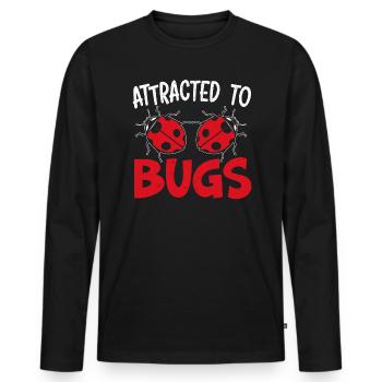 Attracted To Bugs Entomology Insect Ladybug - Men's Premium Organic Long Sleeve Shirt - black - Front - Nico (187cm)