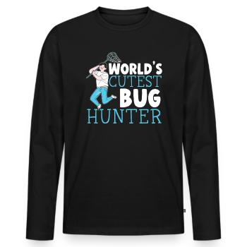 World's Cutest Bug Hunter Insect Catching Ladybug - Men's Premium Organic Long Sleeve Shirt - black - Front - Nico (187cm)
