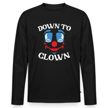 Down To Clown Circus Geburtstagsfeier Darsteller - Männer Premium Bio Langarmshirt - Schwarz - Vorne - Nico (187cm)