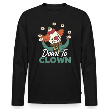 Down To Clown Circus Geburtstagsfeier Darsteller - Männer Premium Bio Langarmshirt - Schwarz - Vorne - Nico (187cm)