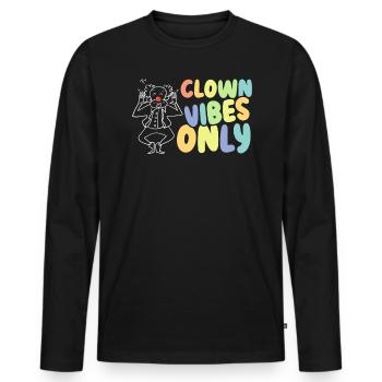 Clown Vibes Only Circus Birthday Party Performer - Men's Premium Organic Long Sleeve Shirt - black - Front - Nico (187cm)