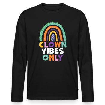 Clown Vibes Only Circus Birthday Party Performer - Men's Premium Organic Long Sleeve Shirt - black - Front - Nico (187cm)