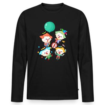 Fier Clown Circus Fête d’anniversaire Comédie Clown - T-shirt manches longues Premium bio Homme - noir - Devant - Nico (187cm)