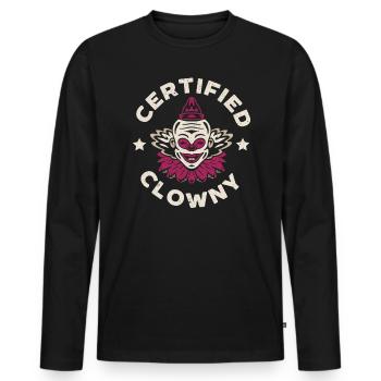 Zertifizierter Clown Clown Clown Clown - Männer Premium Bio Langarmshirt - Schwarz - Vorne - Nico (187cm)