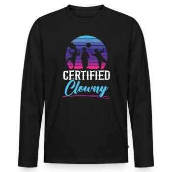 Zertifizierter Clown Clown Clown Clown - Männer Premium Bio Langarmshirt - Schwarz - Vorne - Nico (187cm)