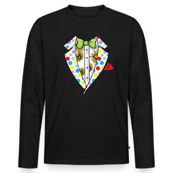 Fier Clown Circus Fête d’anniversaire Comédie Clown - T-shirt manches longues Premium bio Homme - noir - Devant - Nico (187cm)