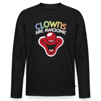 Les clowns sont géniaux cirque fête d’anniversaire comédie - T-shirt manches longues Premium bio Homme - noir - Devant - Nico (187cm)