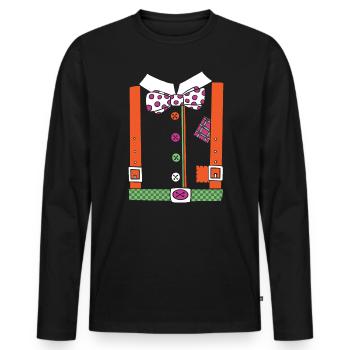 Fier Clown Circus Fête d’anniversaire Comédie Clown - T-shirt manches longues Premium bio Homme - noir - Devant - Nico (187cm)