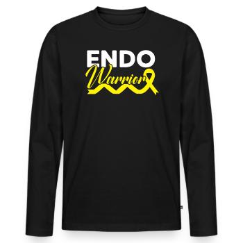Endo Warrior Endometriose Bewusstseinskrankheit - Männer Premium Bio Langarmshirt - Schwarz - Vorne - Nico (187cm)