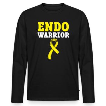Endo Warrior Endometriose Bewusstseinskrankheit - Männer Premium Bio Langarmshirt - Schwarz - Vorne - Nico (187cm)