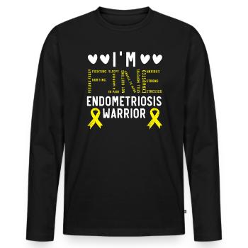 Ich bin in Ordnung Endo Warrior Endometriose Bewusstsein - Männer Premium Bio Langarmshirt - Schwarz - Vorne - Nico (187cm)