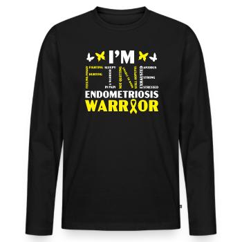 Ich bin in Ordnung Endo Warrior Endometriose Bewusstsein - Männer Premium Bio Langarmshirt - Schwarz - Vorne - Nico (187cm)