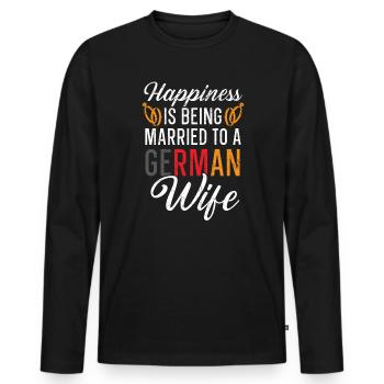 Mit einem deutschen Ehemann verheiratet sein Ehefrau Deutschland - Männer Premium Bio Langarmshirt - Schwarz - Vorne - Nico (187cm)