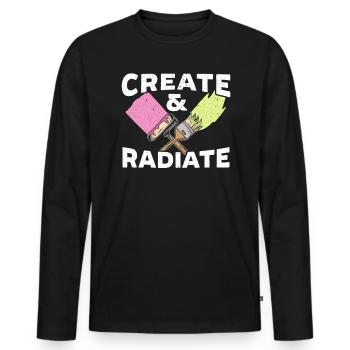 Kunst schaffen und ausstrahlen Kunstlehrer Künstler Maler - Männer Premium Bio Langarmshirt - Schwarz - Vorne - Nico (187cm)