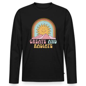 Kunst schaffen und ausstrahlen Kunstlehrer Künstler Maler - Männer Premium Bio Langarmshirt - Schwarz - Vorne - Nico (187cm)