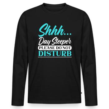 Les dormeurs de jour ne dérangent pas le quart de travail du cimetière - T-shirt manches longues Premium bio Homme - noir - Devant - Nico (187cm)