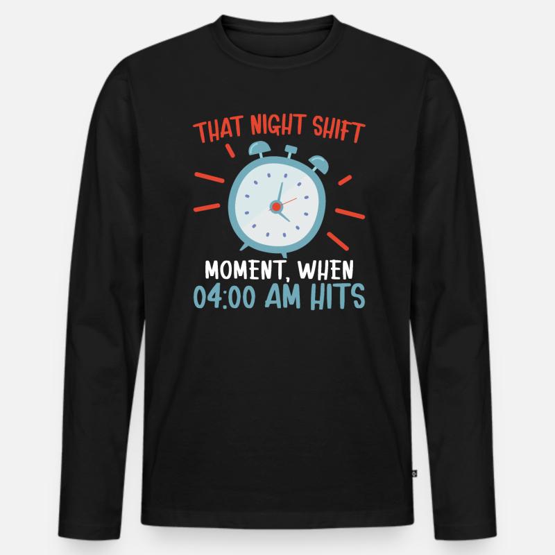 Dieser Nachtschicht-Moment Friedhofsschicht-Mitarbeiter - Männer Premium Bio Langarmshirt - Schwarz