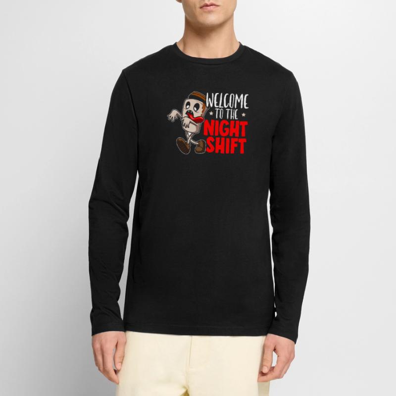 Willkommen bei The Night Shift Graveyard Shift Worker Männer Premium Bio Langarmshirt