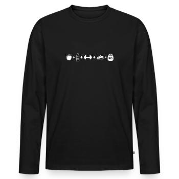 Icône amincissant symbole de santé sportive - T-shirt manches longues Premium bio Homme - noir - Devant - Nico (187cm)