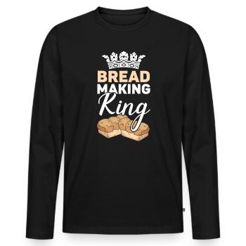 Brot Making King Backen Baker Bake Bakery Brot - Männer Premium Bio Langarmshirt - Schwarz - Vorne - Nico (187cm)