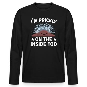 Ich bin stachelig auf der Innenseite zu Stachelschwein Nagetier - Männer Premium Bio Langarmshirt - Schwarz - Vorne - Nico (187cm)