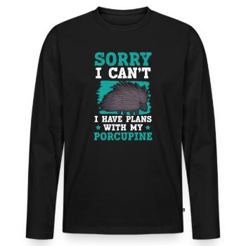 Ich habe Pläne mit meinem Stachelschwein Nagetier Wirbelsäulentier - Männer Premium Bio Langarmshirt - Schwarz - Vorne - Nico (187cm)