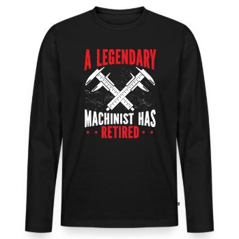 Un machiniste légendaire a pris sa retraite d’un fabricant de CNC - T-shirt manches longues Premium bio Homme - noir - Devant - Nico (187cm)