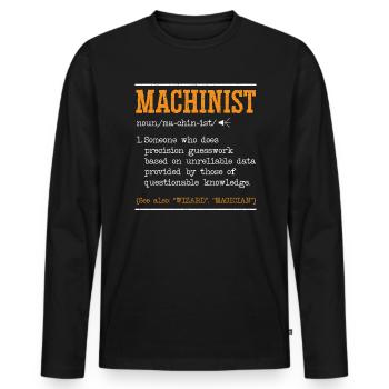 Zerspanungsmechaniker Maschinenhandwerker CNC-Hersteller - Männer Premium Bio Langarmshirt - Schwarz - Vorne - Nico (187cm)