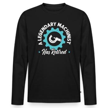 Un machiniste légendaire a pris sa retraite d’un fabricant de CNC - T-shirt manches longues Premium bio Homme - noir - Devant - Nico (187cm)
