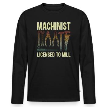 Machiniste autorisé à fraiser un fabricant de CNC - T-shirt manches longues Premium bio Homme - noir - Devant - Nico (187cm)