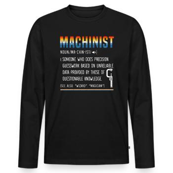 Zerspanungsmechaniker Maschinenhandwerker CNC-Hersteller - Männer Premium Bio Langarmshirt - Schwarz - Vorne - Nico (187cm)
